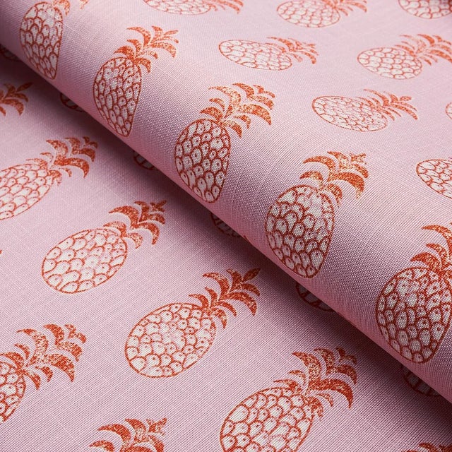 Contemporary Sample - Schumacher Piña Cove Indoor/Outdoor Fabric in Flamingo For Sale - Image 3 of 5