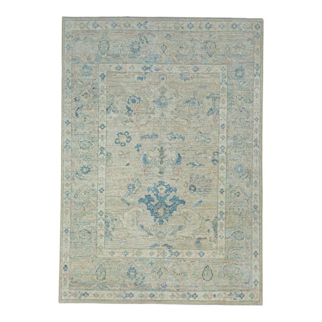 Turkish Oushak Rug 5' x 7' #17895 For Sale
