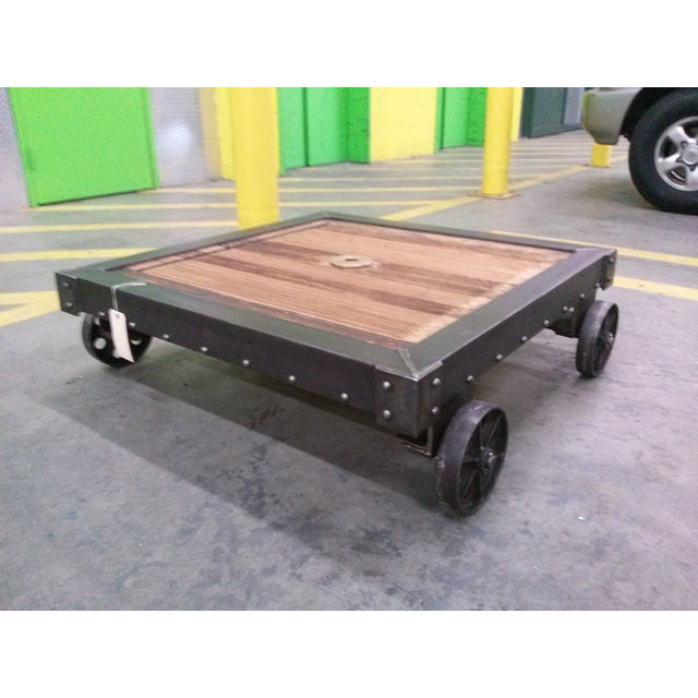 French Industrial French Dolly Cart Vintage Coffee Table For Sale - Image 3 of 5