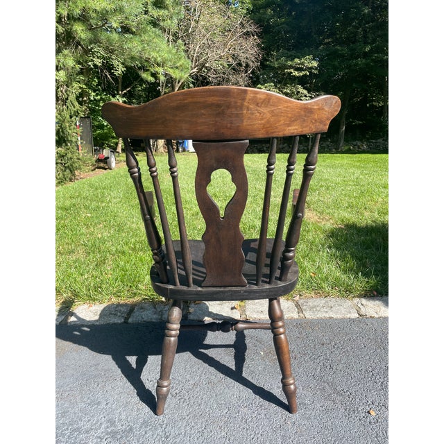 Brown Mid-Century Nichols & Stone Windsor Arm Chair For Sale - Image 8 of 10