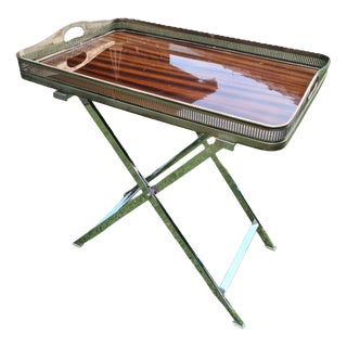 Vintage Folding Side Table with Removable Tray, 1970s For Sale