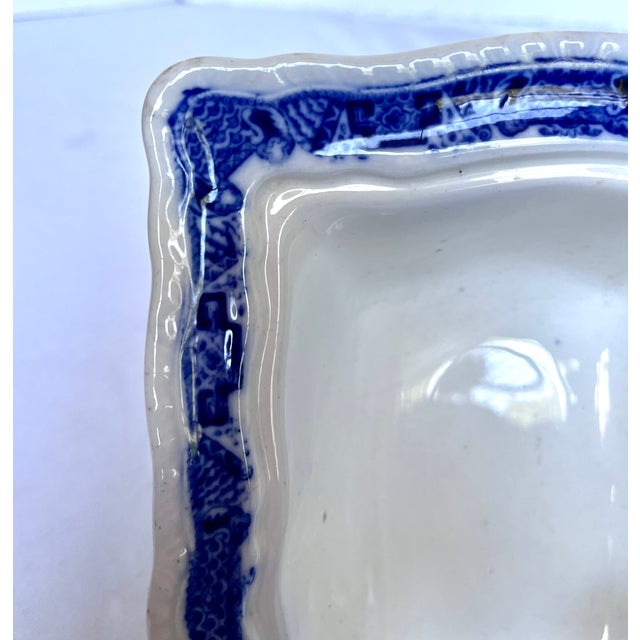 Antique 19th Century "Mandarin" English Flow Blue Footed Serving Dishes - A Pair For Sale - Image 13 of 18