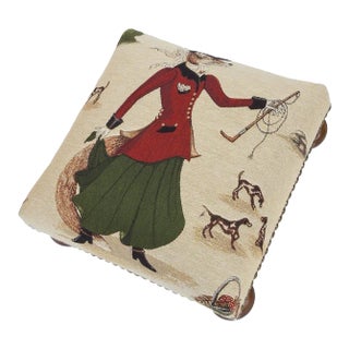00 Lady Fenella Fox Tapestry Footstool For Sale