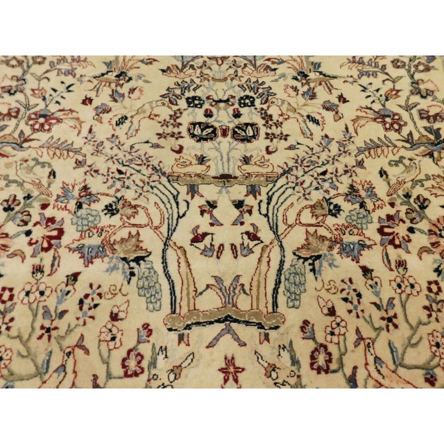 1960s Vintage Hand Knotted Persian Nain Rug - 3'10"x 5'9" For Sale - Image 4 of 12