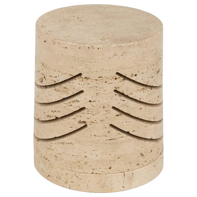 Mid-Century Travertine Table Lamp attributed to Giuliano Cesari for Sormani, Italy, 1970s For Sale