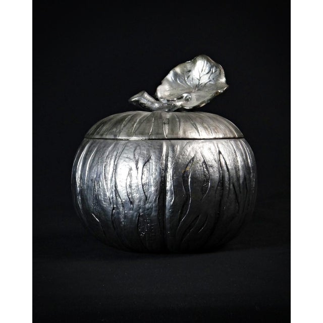 Vintage Silver Metal Pumpkin Ice Bucket by Mauro Manetti, 1970s For Sale - Image 12 of 13