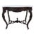 Oversized Rococo Revival Floral Carved Walnut Marble Turtle Top Table C1890 For Sale