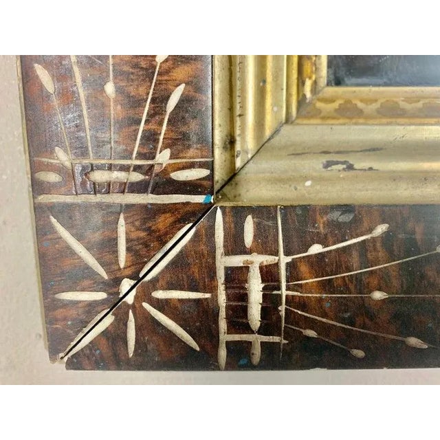 Mid 19th Century 19th Century English Wall Mirror, Faux Tortoiseshell Frame, Giltwood For Sale - Image 5 of 8