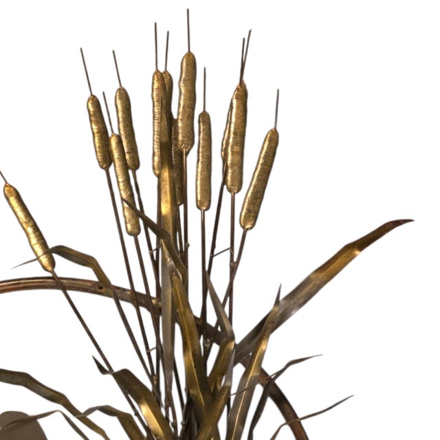 MCM Cattails Wall Sculpture Brutalist Vintage 34 Inch Large Art Copper Brass For Sale - Image 13 of 18