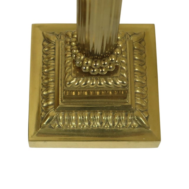 Metal Hollywood Regency Lamps with Brass Pillar Column, 1950s, Set of 2 For Sale - Image 7 of 18