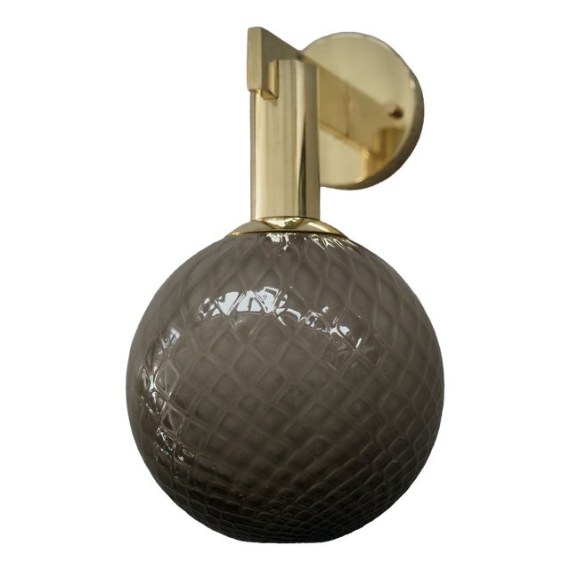 Art Deco Murano Glass and Brass Wall Light, 2000 For Sale