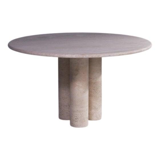 Il Colonnato Dining Table in Travertine by Mario Bellini for Cassina, 1970s For Sale