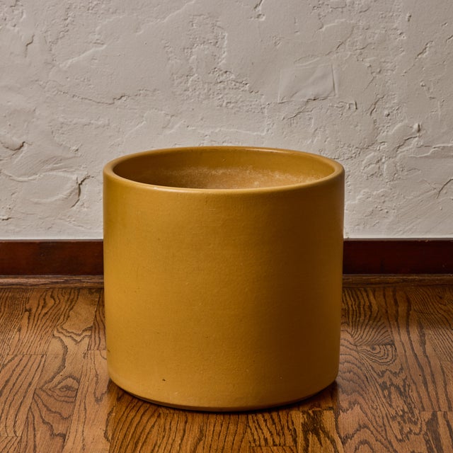 Ceramic 1970s Gainey Mustard Yellow Glazed Ceramic Planter For Sale - Image 7 of 11