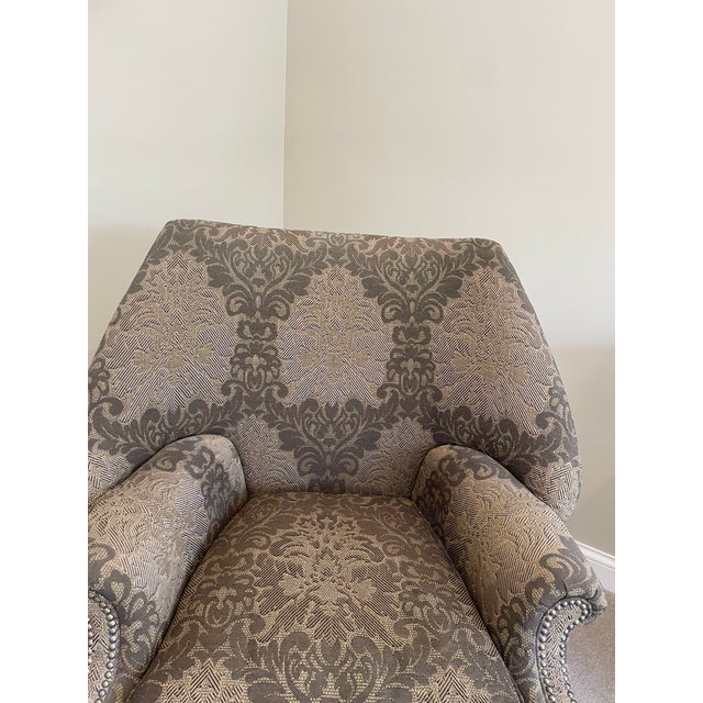 Wood Ferguson Copeland Custom Wing Back Chair For Sale - Image 7 of 13