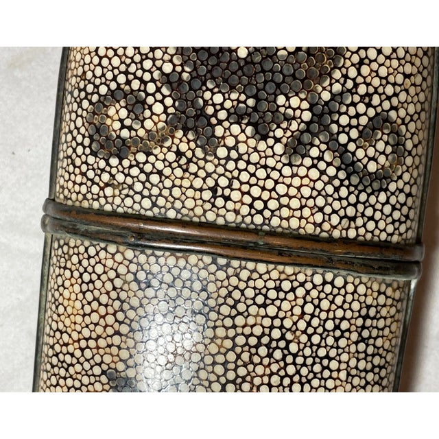 Rare Antique 19th Century Chinese Bronze Shagreen Stingray Glasses Case Holder For Sale - Image 11 of 11