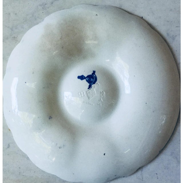 Late 19th Century 19th Century Victorian Porcelain Flow Blue Oyster Plate For Sale - Image 5 of 6