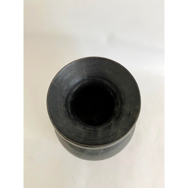 Rustic Black Wood Honey Pot Vase For Sale - Image 4 of 6