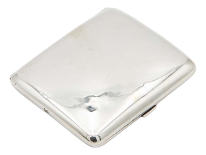 Plain Rectangular Silver Cigarette Case