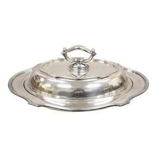 Vintage Lbs Co Sheffield Silver Plated Lidded Vegetable Serving Dish For Sale