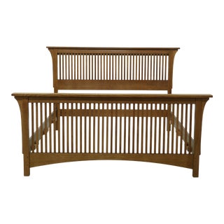 Stickley Queen Size Spindled Mission Oak Bed For Sale
