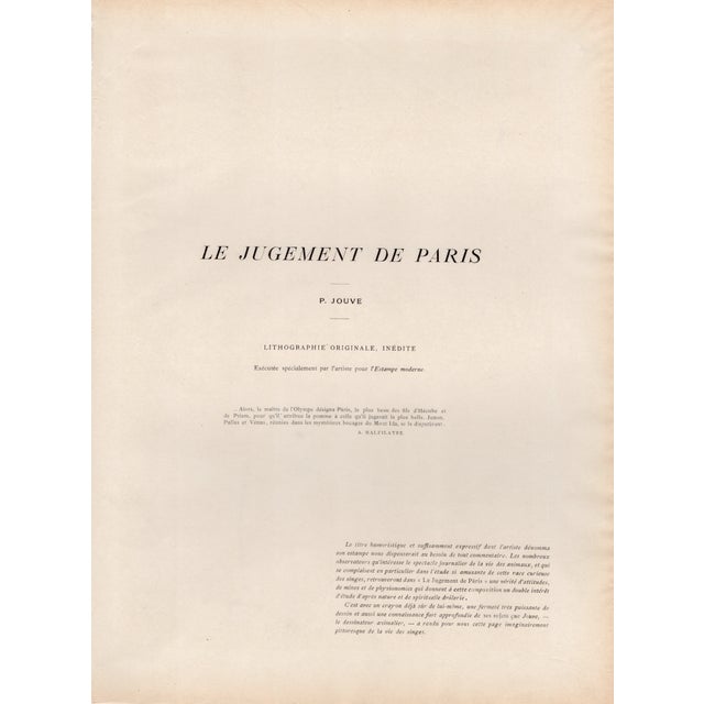 Paper Paul Jouve, The Judgment of Paris, 1897, Lithograph on Paper For Sale - Image 7 of 10