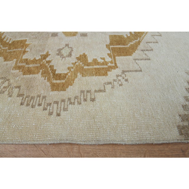 Beige 1970s Vintage Handmade Wool Cotton Turkish Beige Area Rug For Sale - Image 8 of 11