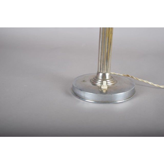 Vintage Art Deco Machine Age Table Lamp with Frosted Glass Globe, 1920s For Sale - Image 12 of 16