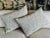 Pair of rectangular flame stitch pillows/cushions with a knife edge made from vintage Belgian linen. The coloration is in...