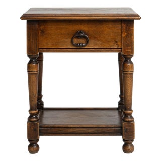 French Oak Side Table in Original Patina, Circa 1970 For Sale
