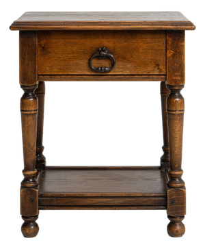 French Oak Side Table in Original Patina, Circa 1970