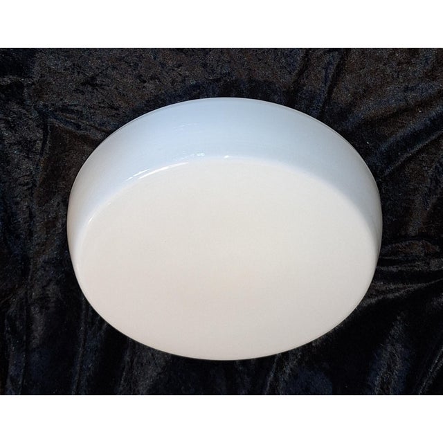 Vintage Ceiling Lamp with Large Opaque White Glass Shade by Heinrich Popp, 1990s For Sale - Image 4 of 8