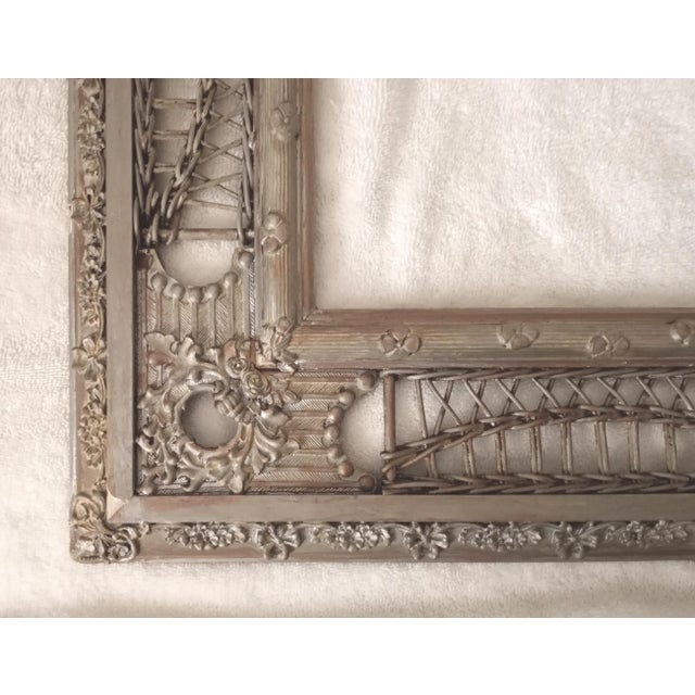 Early 20th Century Early 20th Century American Gesso and Wood/Wicker Gold Leaf Ornate Picture Frame, Heywood Wakefield/Paul Frankl Style For Sale - Image 5 of 11