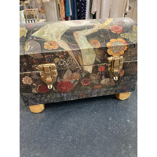 Contemporary Summer Dreams Box-Hand Painted and Embellished. For Sale - Image 3 of 5