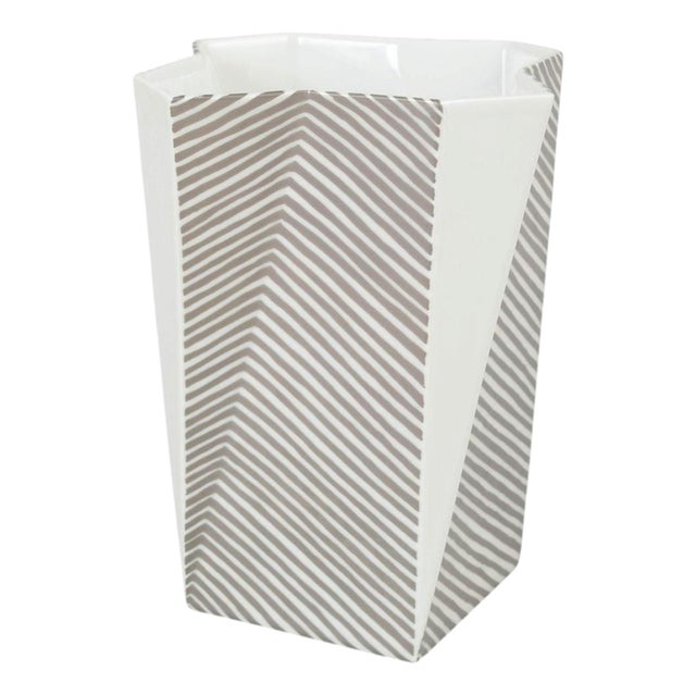 Vintage Geometric Porcelain Futura Vase by Else Kamp for Bing & Grondahl, 1970s For Sale