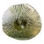 Vintage Mid-Century Modern 1970s Etched Oblong Green Glass Vase For Sale