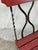 Mid 20th Century Mid-Century French Bistro Bench With Red Slats and Wrought Iron Frame For Sale - Image 5 of 11