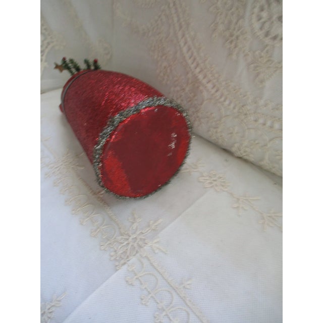 Vintage Whimsical Christmas Red Glitter Santa Claus With Tree For Sale In Columbia, SC - Image 6 of 6