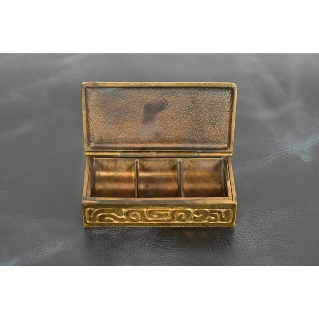 Tiffany Studios New York Zodiac Bronze Doré Stamp Box For Sale In South Bend - Image 6 of 14