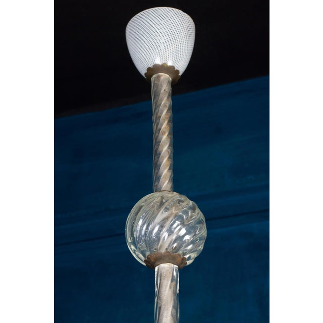 Reticello Elegant Murano Glass Lantern or Pendant from Venini, 1940s For Sale - Image 3 of 16