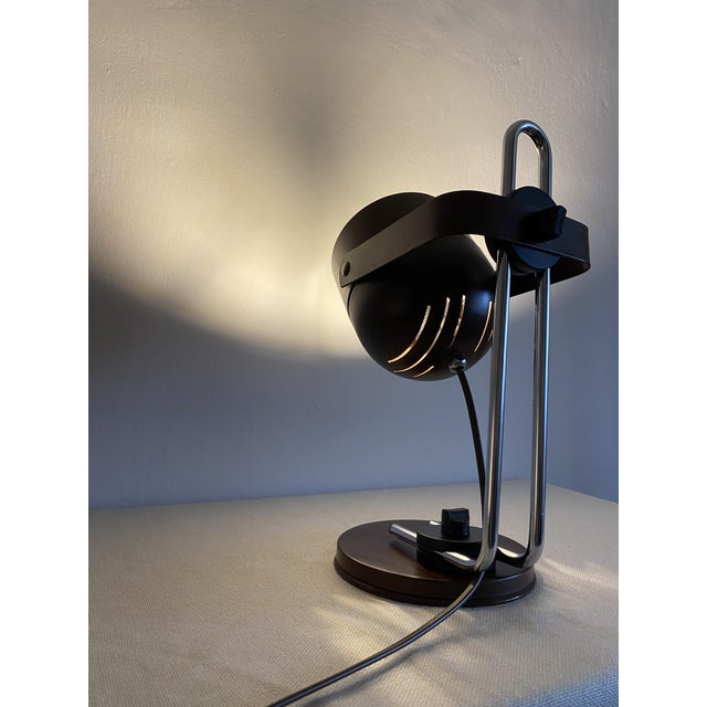Vintage Space Age Adjustable Brown Spotlight Table Lamp, 1980s For Sale - Image 4 of 12