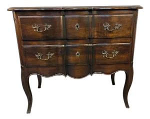 Early 20th Century French Imported Louis XV Walnut Serpentine Commode