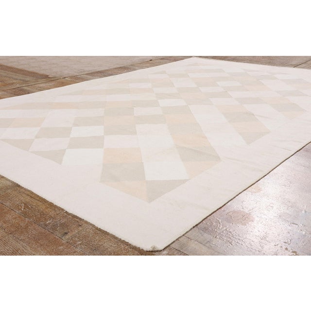 Beige Vintage Indian Dhurrie Rug, 05'09 X 08'08 For Sale - Image 8 of 10