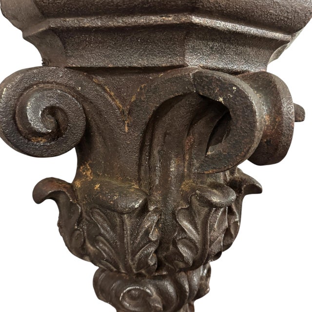Pair of 19th Century American Beaux Arts Cast Iron Wall Brackets For Sale - Image 10 of 12