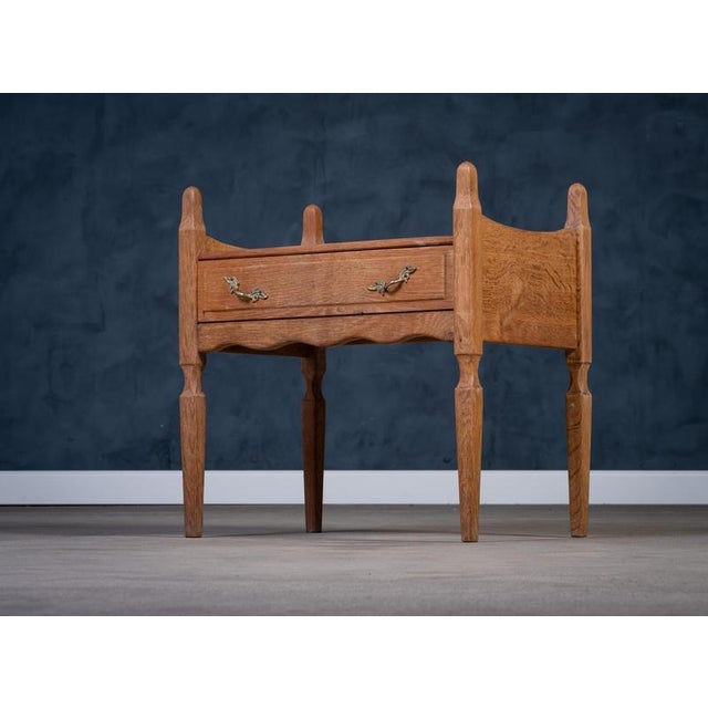 1970s Brutalist Oak Nightstands attributed to Henning Kjærnulf, 1970s, Set of 2 For Sale - Image 5 of 18