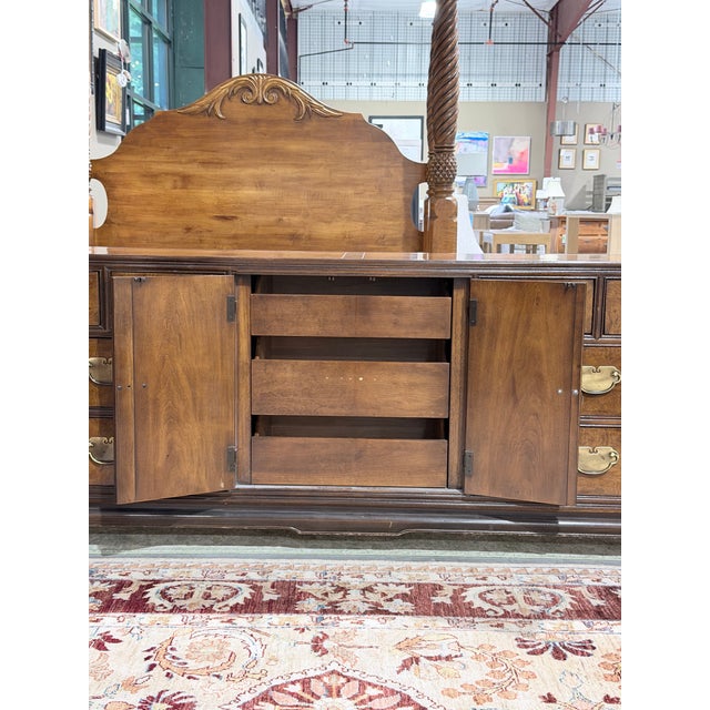 Late 20th Century Vintage Drexel Heritage Ta Ming Burlwood Chinoiserie Dresser For Sale - Image 5 of 10