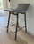 Set of 3 Thomas Hayes Custom "Gachot" Stools in Grey Leather and Rubbed Brass For Sale In San Francisco - Image 6 of 11
