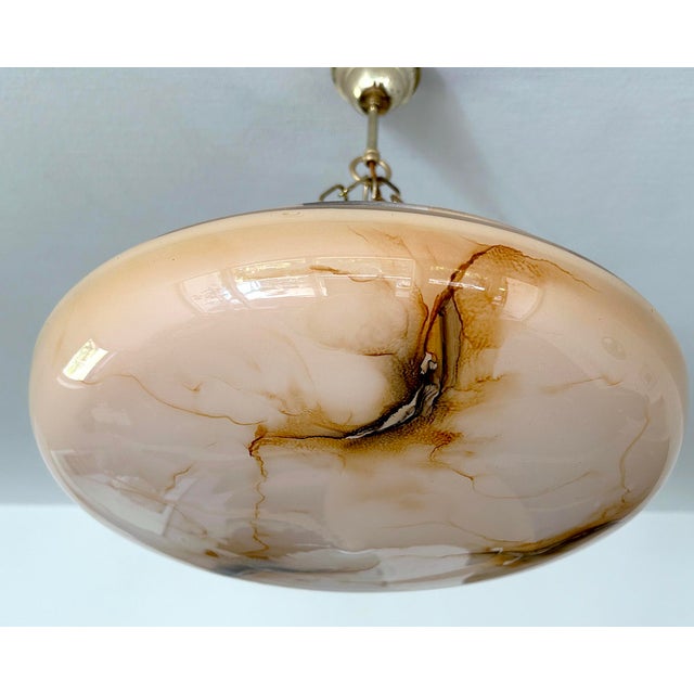 Art Deco Pendant Light in Pink Amber Glass, 1930s For Sale - Image 17 of 18