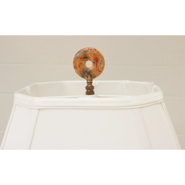 Mid 20th Century Mid 20th Century Marbled Ceramic Table Lamps - a Pair For Sale - Image 5 of 6