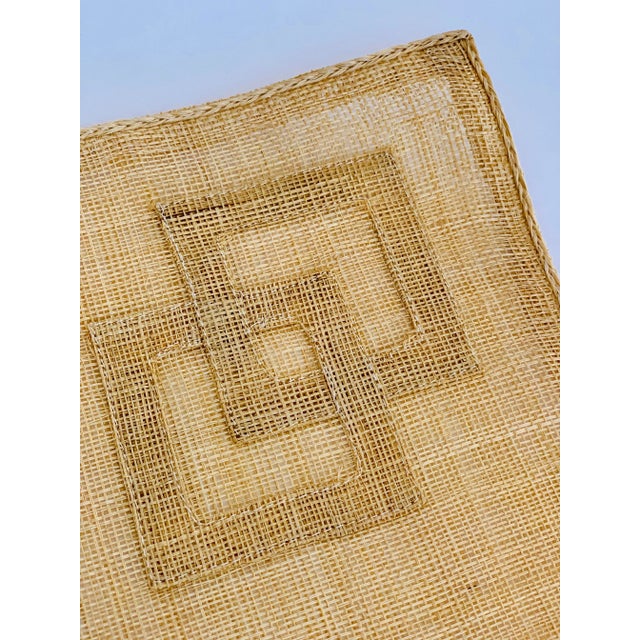 Vintage 1980's Rectangular Hand-Loomed Raffia Palm Beach, Coastal Style Placemats- Set of 4 For Sale - Image 4 of 13