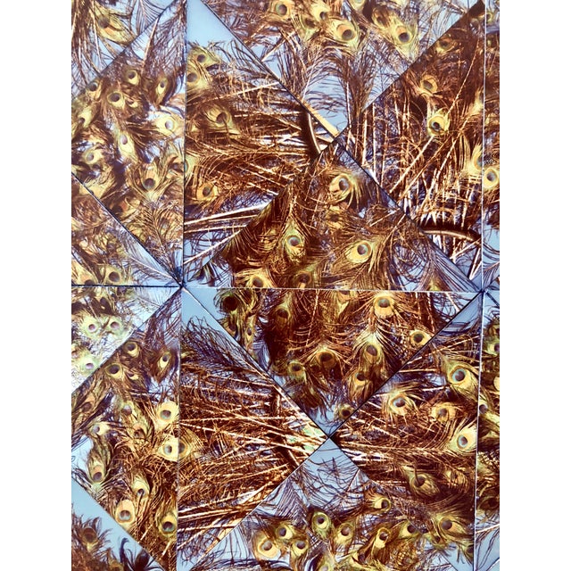 This one depicts an abstract assemblage of peacock feathers in a pattern and decoration style. SIMONS, Vera (1920 - 2012)...